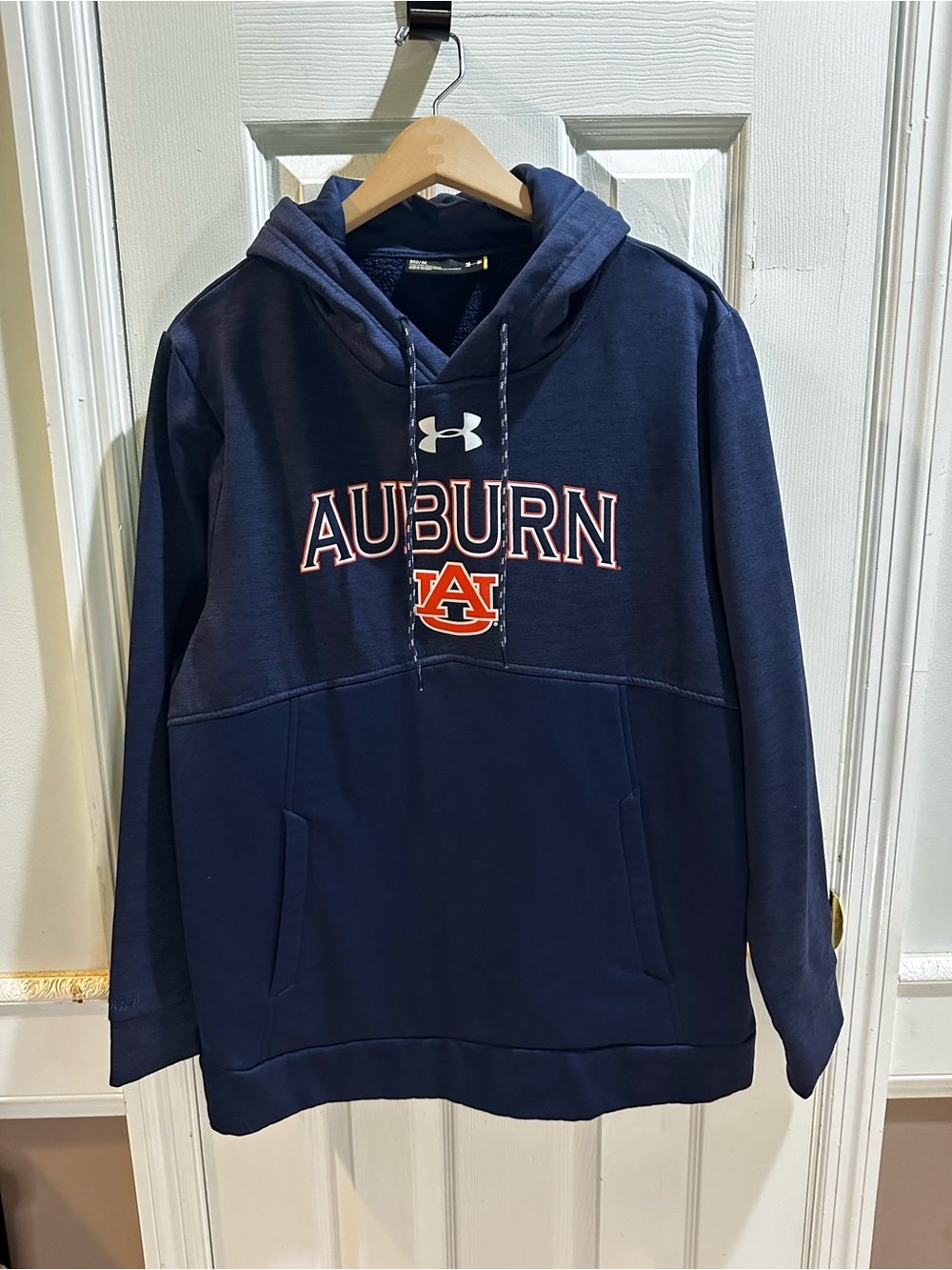 Under Armor‎ Auburn Tigers Navy Hoodie SEC EUC Loose Fit Fleece Med